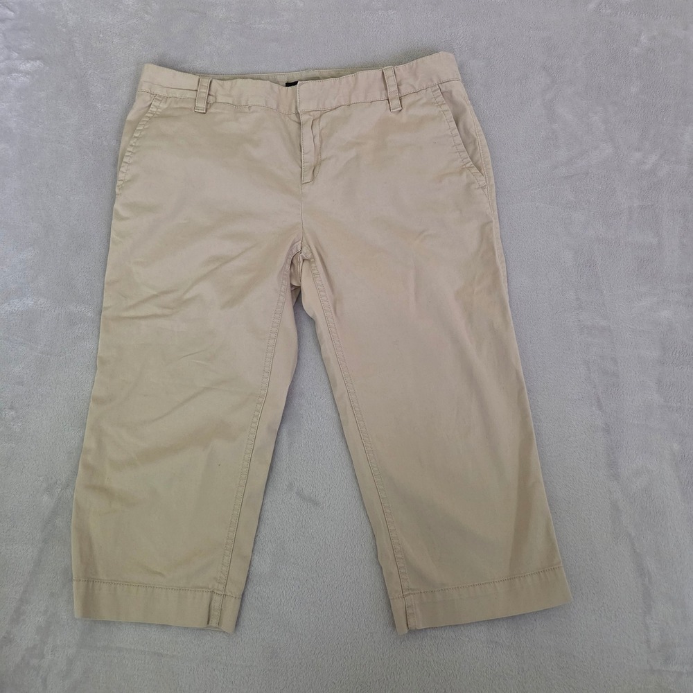 Gap Womens Khaki Capri Pants Size 10 Tan Stretch Cotton Chino Coastal Cropped